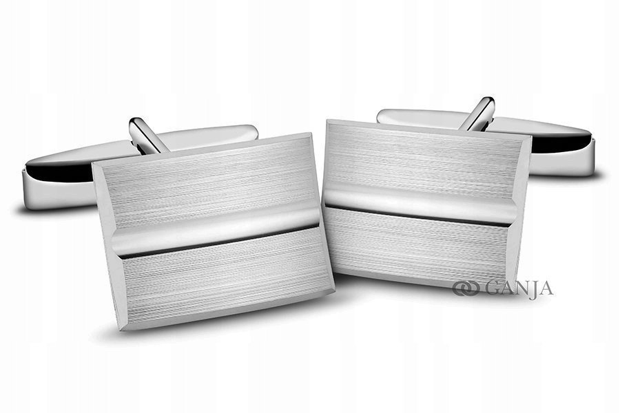 Spinki srebrne do mankietów 925 rodowane SP06 satynowe