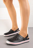 Klapki i japonki damskie - Czarno-Czerwone Klapki z Paskiem Podtrzymującym Piętę Tiaria - Born2be - miniaturka - grafika 1