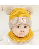 Apaszki i szaliki damskie - CM-Kid Unisex Baby Cold Weather Hat, Żółty kapelusz i szalik, 6-24 miesi?cy - miniaturka - grafika 1