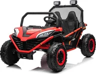 Pojazdy elektryczne dla dzieci - Ramiz Auto Na Akumulator Pojazd Buggy FASTER 4x4 Czerwony MP3 LED Ekoskóra - miniaturka - grafika 1
