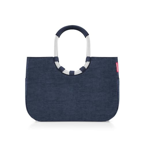 reisenthel loopshopper L – stabilna torba z praktycznymi przegródkami z butelek PET pochodzących z recyklingu – czarujący i wodoodporny design złoty, Twist Navy, L, casual