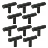 Meble modułowe i akcesoria - 10 x Gałka meblowa reling metalowa czarna nowoczesna gałki do szafek - miniaturka - grafika 1
