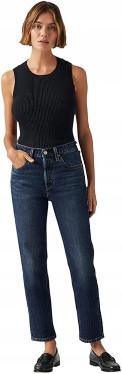 LEVI'S RURKI JEANSY DAMSKIE GRANATOWE Z PRZETARCIAMI BAWEŁNA 26/30 6BA