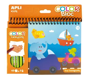 Apli Kids Kolorowanka z kredkami Transport - Zabawki kreatywne - miniaturka - grafika 1