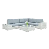 Meble ogrodowe - Zestaw mebli FOCUS GARDEN MALAGA AVOCADO, szary, 5 elementów - miniaturka - grafika 1