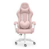 Fotele gamingowe - Fotel Gamingowy HELL'S CHAIR Rainbow 2.0 Różowy - miniaturka - grafika 1