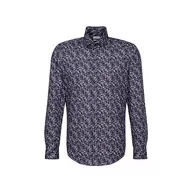 Koszule męskie - Seidensticker Męska koszula biznesowa – slim fit – łatwa do prasowania – kołnierz Kent – długi rękaw – 100% bawełna, szary, 38 - miniaturka - grafika 1
