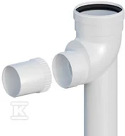 Kominy i akcesoria - Kolano do systemów kominowych PP skręcane, redukcyjne 87° DN60/80mm L500mm na podstawie z uszczelką [EPDM] ONNLINE - miniaturka - grafika 1