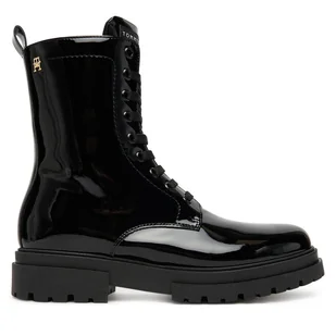 Trapery Tommy Hilfiger Lace-Up Bootie T4A5-34025-0775 D Czarny - Buty dla dziewczynek - miniaturka - grafika 1