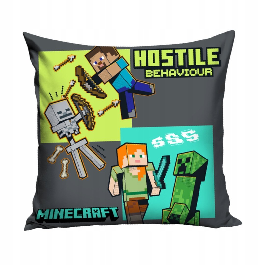 Poszewka Minecraft na Poduszkę Creeper Szkielet Gaming Licencyjna