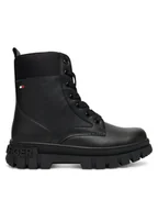 Buty dla chłopców - Tommy Hilfiger Trapery Lace-Up Bootie T3A5-34046-1695 D Czarny - miniaturka - grafika 1