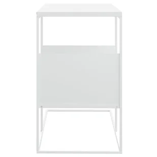 Lumarko Stolik boczny, biały, 55x36x59,5 cm, materiał drewnopochodny - Ławy i stoliki kawowe - miniaturka - grafika 5