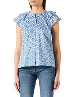 Bluzki damskie - People Tree Damska bluzka V&A Izzy, wielokolorowy niebieski, 12 - miniaturka - grafika 1