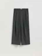 Spodnie damskie - Reserved - Szerokie spodnie z zakładkami - ciemnoszary - miniaturka - grafika 1