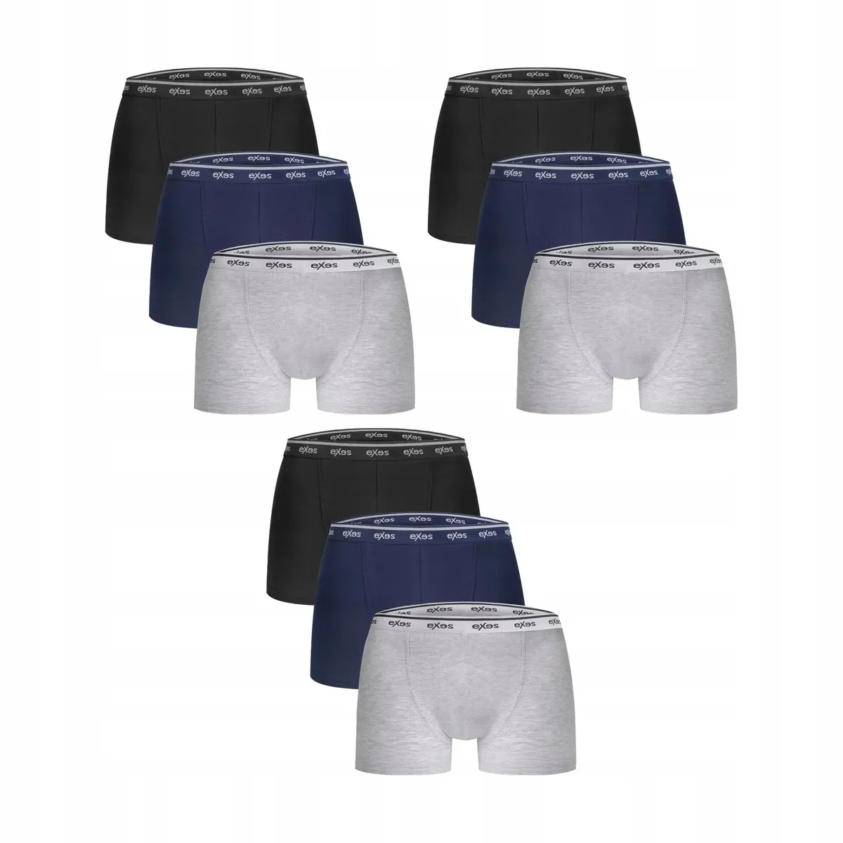 3-PAK EXES BOKSERKI 3.95 nero/melange/deep blue (3pak) 2XL