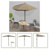 Parasole ogrodowe - The Living Store Półparasol balkonowy na słupku z aluminium - 270x144 cm - taupe - Parasol Balkonowy - miniaturka - grafika 1