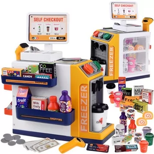 Samoobsługowy Sklep Ekspres do kawy Lodówka soki jogurty ZA4637 - Zabawy w naśladowanie dorosłych - miniaturka - grafika 1