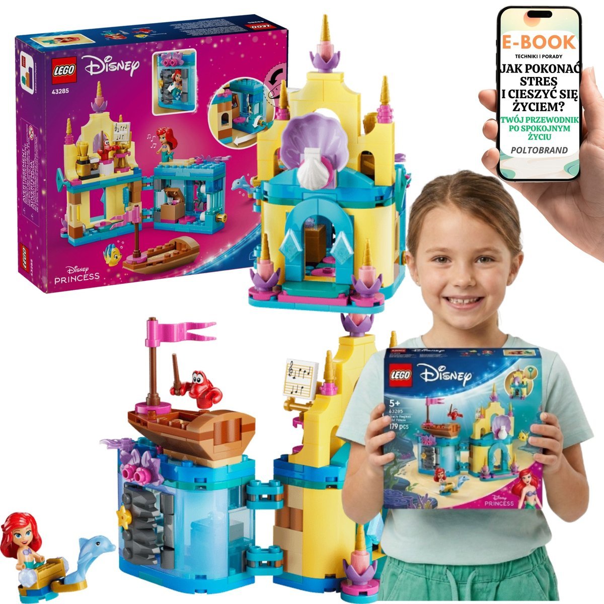 LEGO MAŁA SYRENKA 43285 Disney Princess Pałac Arielki Dla Dziewczynki + E-BOOK-1