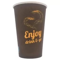 Naczynia i sztućce jednorazowe - Kubek papierowy 400ml brąz Enjoy Drink&Go 50szt $ - miniaturka - grafika 1