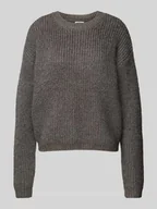 Swetry damskie - Sweter z dzianiny z okrągłym dekoltem model ‘KAIA’ - miniaturka - grafika 1