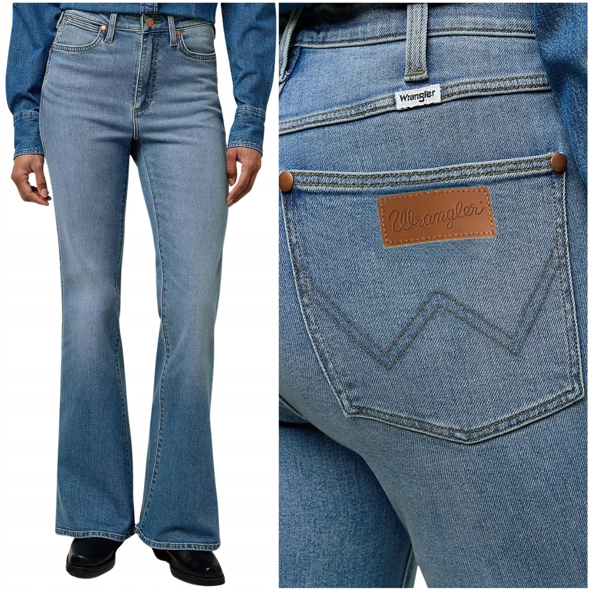 Wrangler Montana Galveston damskie spodnie jeansowe dzwony W30 L30