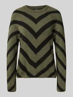 Swetry damskie - Sweter z dzianiny o kroju regular fit ze wzorem w paski model ‘ELIZA’ - miniaturka - grafika 1