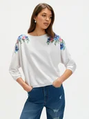 Bluzy damskie - Bluza z kwiatowym motywem - miniaturka - grafika 1