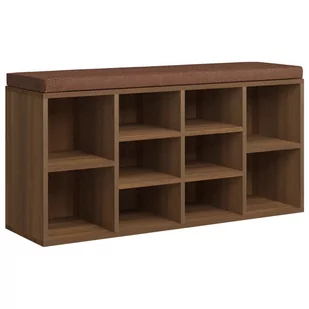 Lumarko Ławka z miejscem na buty, brązowy dąb, 103x30x48 cm - Ławki do przedpokoju - miniaturka - grafika 3