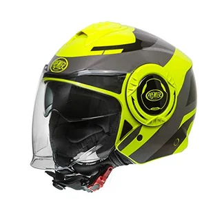 Kask motocyklowy Premier Cool Opt Fluo, Szary/Żółty, M - Kaski motocyklowe - miniaturka - grafika 1