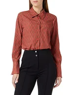 Koszulki i topy damskie - Sisley Koszulka damska 5C2G5QFF7, czerwona i brązowa 73T, S - miniaturka - grafika 1