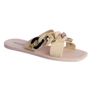 Klapki i japonki damskie - AMICHI Japonki damskie – klapki plażowe i basenowe z gumową podeszwą z antypoślizgową i lekką podeszwą, beż, 37 EU szerokie - miniaturka - grafika 1