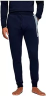 Spodenki męskie - BOSS Authentic Pants męskie spodnie do biegania z bawełny organicznej z paskami i logo, Dark Blue403, S - miniaturka - grafika 1