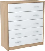 Szafki na buty - Szafka na buty, 5 półek, Julia, 74x35x85 cm, dąb sonoma, biel, mat - miniaturka - grafika 1