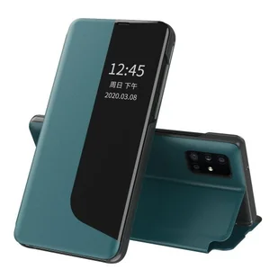 Eco Hurtel Leather View Case elegancki futerał etui z klapką i funkcją podstawki Huawei Y6p zielony - Zielony - Etui i futerały do telefonów - miniaturka - grafika 1