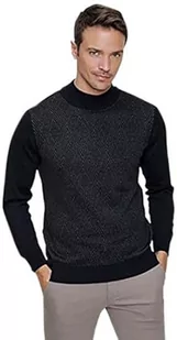 Bonamaison Men's TRMRVN100177 sweter męski, granatowy, L - Swetry męskie - miniaturka - grafika 1