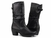 Botki damskie - Wysokie botki damskie skórzane - AXEL 4293, czarne - miniaturka - grafika 1