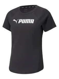 Puma Koszulka sportowa "Fit Logo" w kolorze czarnym - Koszulki sportowe damskie - miniaturka - grafika 1