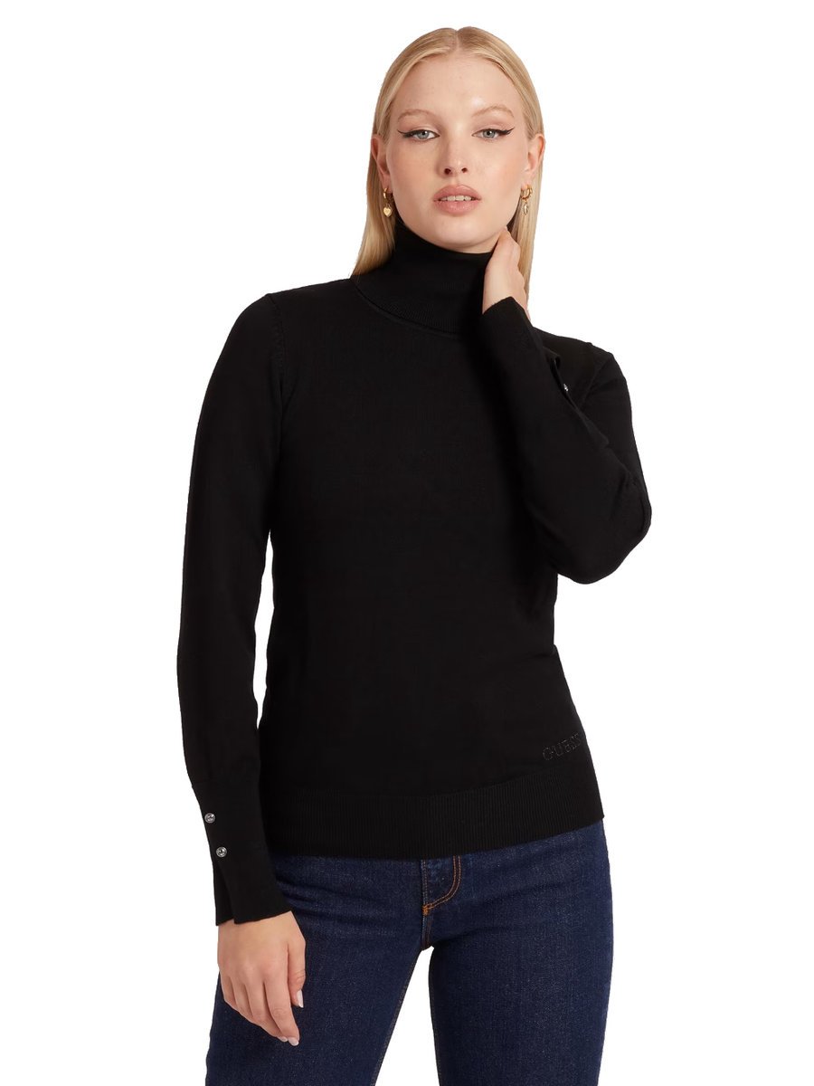 Guess Czarny Damski Sweter Golf Elegancki M