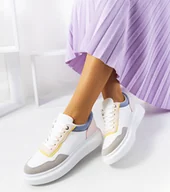 Botki damskie - Białe sneakersy damskie Selma Blue-38 - miniaturka - grafika 1