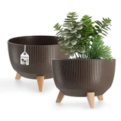 Donice - Misa na kwiaty z nóżkami Milis 29 cm, mokka - miniaturka - grafika 1