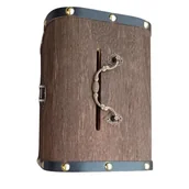 Skarbonki - DUŻA SKRZYNIA SKARBONKA DREWNIANA LOFT RUSTYKALNY 17,5CM DIKOM CIEMNA - miniaturka - grafika 1