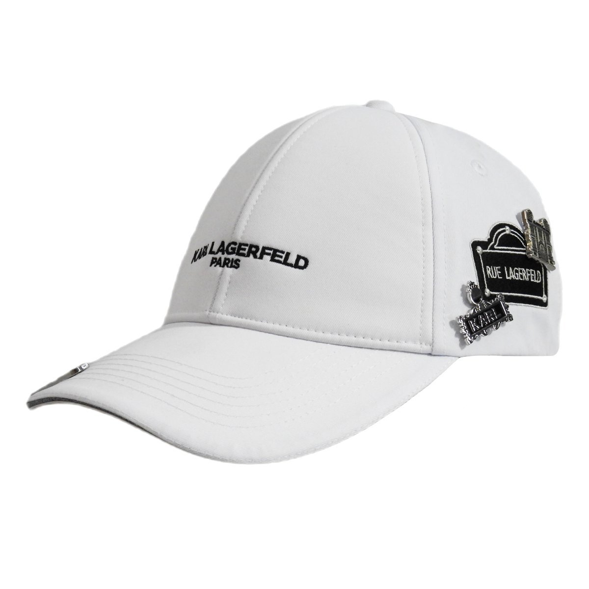 Czapka z daszkiem Karl Lagerfeld Paris Strapback Biała - L5WH7947-wht