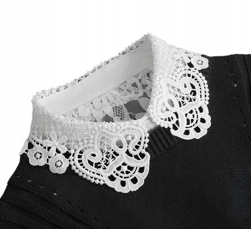 fałszywa KOSZULA damska koronkowa BIALY KOLNIERZYK z zapięciem elegancki