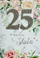 Kartki okolicznościowe i zaproszenia - Kartka na 25 rocznicę ślubu Srebrne Gody M872 - miniaturka - grafika 1