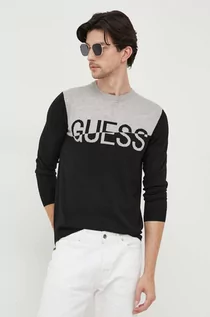 Swetry męskie - Guess bluzka męska kolor czarny lekki - grafika 1