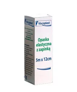 3M VISCOPLAST Opaska elastyczna tkana z zapinką 5m x 12cm - Apteczki i materiały opatrunkowe - miniaturka - grafika 1