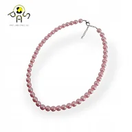 Naszyjniki - Korale perłowe Naszyjnik z różowych pereł - miniaturka - grafika 1