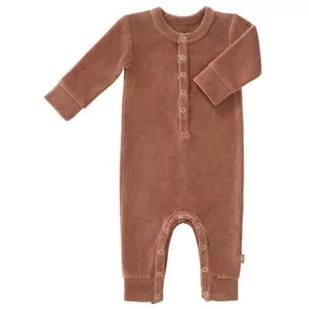 Fresk Rampers welurowy 6-12 miesięcy Tawny brown - Pajacyki dla niemowląt - miniaturka - grafika 1