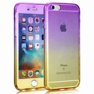 Etui i futerały do telefonów - Etui na telefon komórkowy Apple iPhone SE 2022 Full Body 360 stopni, kolor: fioletowy/żółty - miniaturka - grafika 1