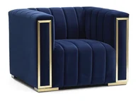 Fotele - Fotel Do Salonu Vogue Velvet 1 Granatowy Glamour - miniaturka - grafika 1